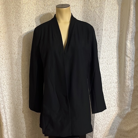 Eileen Fisher, black open front, Shaw jacket. - Picture 3 of 5